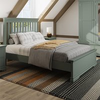 Skokie Wooden Super King Size Bed In Cactus Green
