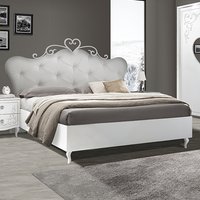 Sialkot Wooden Super King Size Bed In White