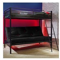 X Rocker Stronghold - Bed Frame with Double Futon Chair, Black