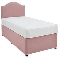 Shire Beds 14 Inch Base Divan With Headboard And Mattress - Pink