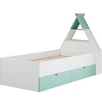 Lloyd Pascal Teepee Bed With Storage Headboard - Green/White