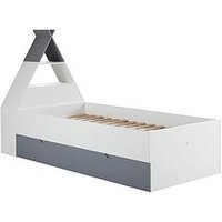 Lloyd Pascal Teepee Bed With Storage Headboard - Grey/white, Grey