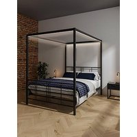 Xr Living Fern 4 Poster Canopy Bed With White Soft Glow Led Light