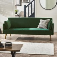 Alton Fabric Sofa Bed In Green With Wooden Legs
