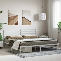 Eldon Metal Super King Size Bed With Headboard In White