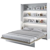 Vashon Vertical Wall Wooden Super King Size Bed In Matt White