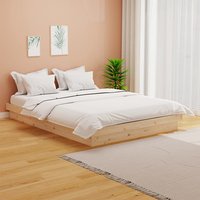 Tassilo Solid Pinewood Super King Size Bed In Natural