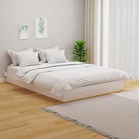 Tassilo Solid Pinewood Super King Size Bed In White