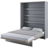 Vashon Vertical Wall Wooden Super King Size Bed In Matt Grey